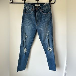 Abercrombie & Fitch Super Skinny Ultra High Rise Distressed Jeans